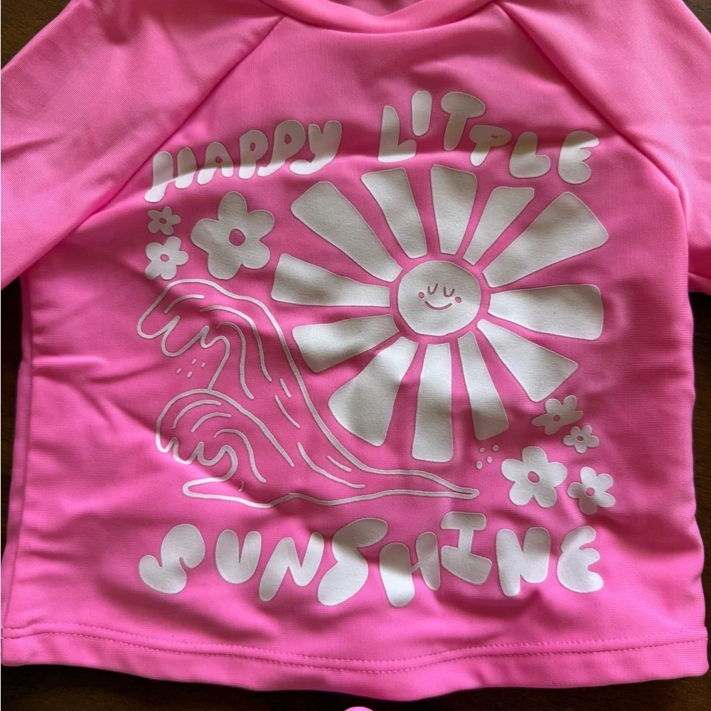 Cat & Jack happy little sunshine rashguard swimsuit